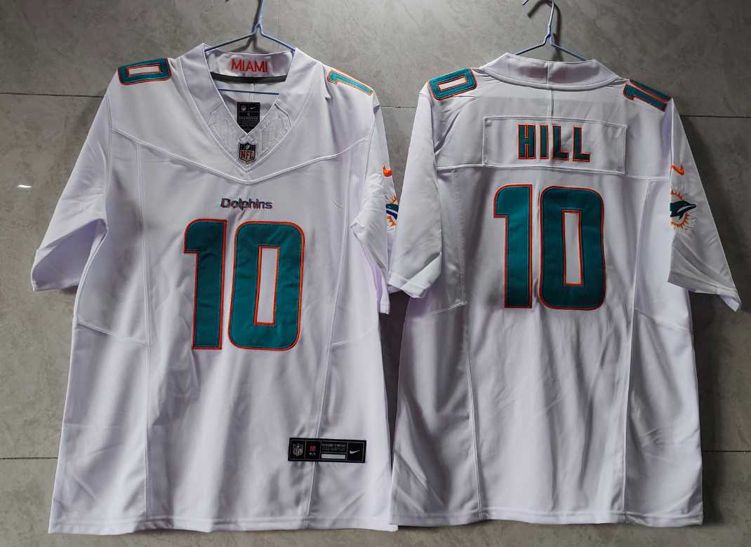Mens Miami Dolphins #10 Tyreek Hill White 2023 FUSE Vapor Untouchable Stitched Jersey->miami dolphins->NFL Jersey